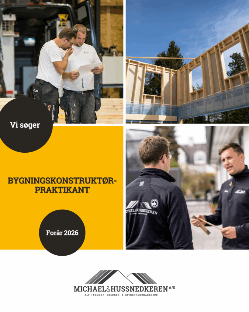 Bygningskonstruktørpraktikant søges til Michael & Hussnedkeren A/S