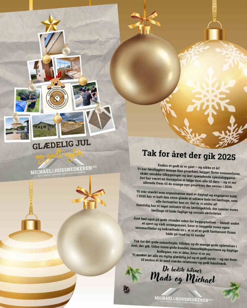 Julekort fra Michael & Hussnedkeren A/S